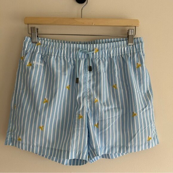 Nikben Striped Banana print Swim Trunks Shorts Size M - Picture 5 of 8